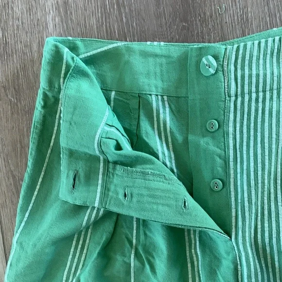 FREE PEOPLE SET Casual Friday Green Stripe Pants & Tank Top - Picture 13 of 16